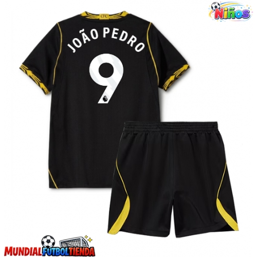 Camiseta Chelsea Joao Pedro #9 Segunda Equipación Replica 2026-27 para niños mangas cortas (+ Pantalones cortos)